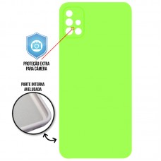 Capa para Samsung Galaxy A51 4G e 5G - Case Silicone Cover Protector Verde Limão